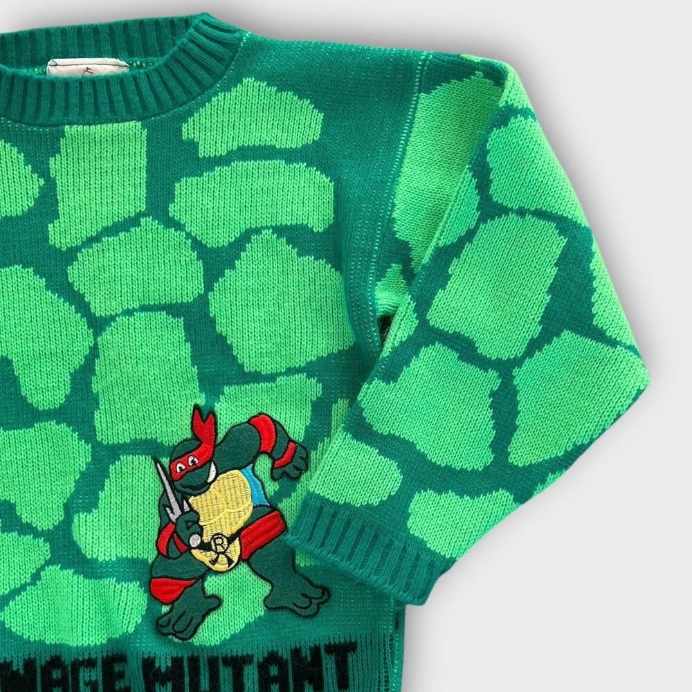Vintage Teenage Mutant Ninja Turtles Sweater 90s Raphael J.J. Poole Youth size 6 - Picture 4 of 10